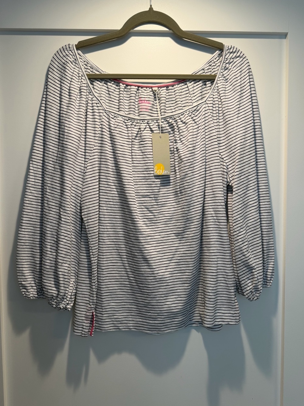 NWT Boden Women's Navy Stripe Top